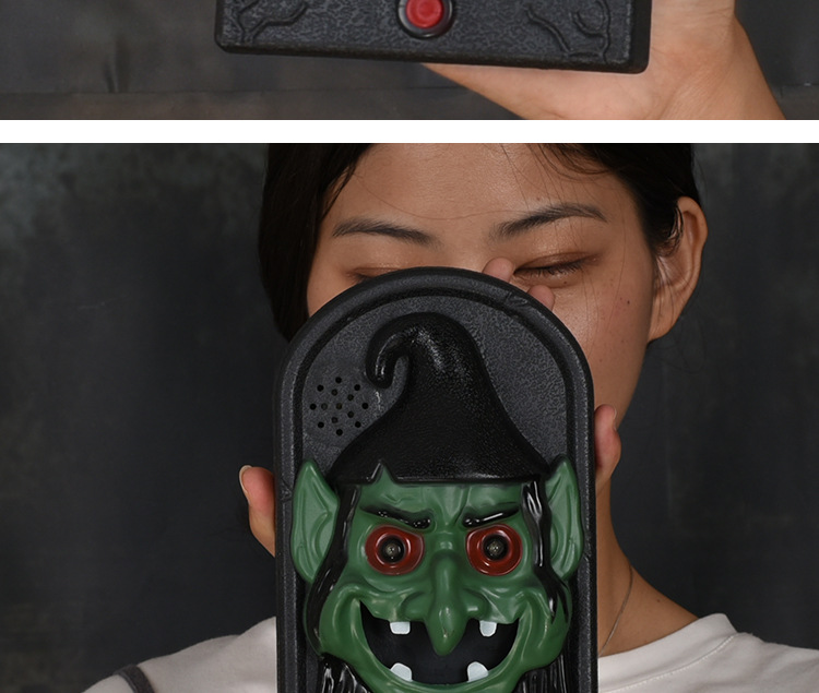 新款万圣节恐怖造型 鬼眼门铃发光鬼屋密室整蛊吓人玩具 挂件批发