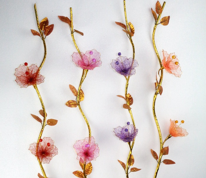 仿真花落地套装 客厅装饰仿真干花 插花摆设花艺干花丝网花金茉莉