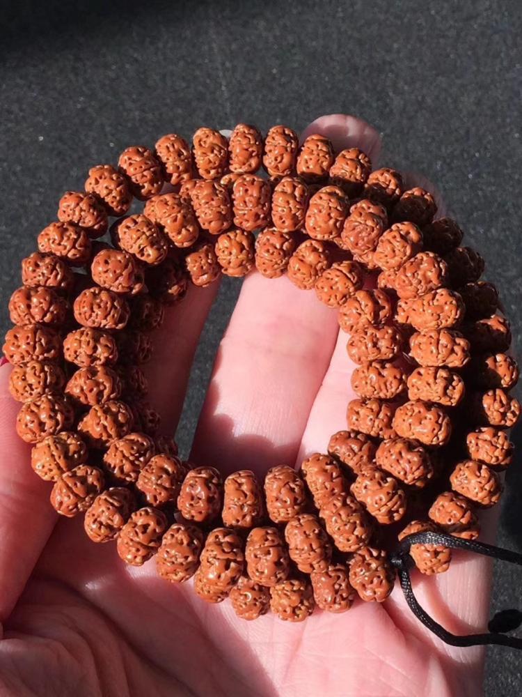 爆肉南瓜矮桩双龙飞碟小金刚菩提6瓣原籽盘龙纹108颗佛珠男女手串