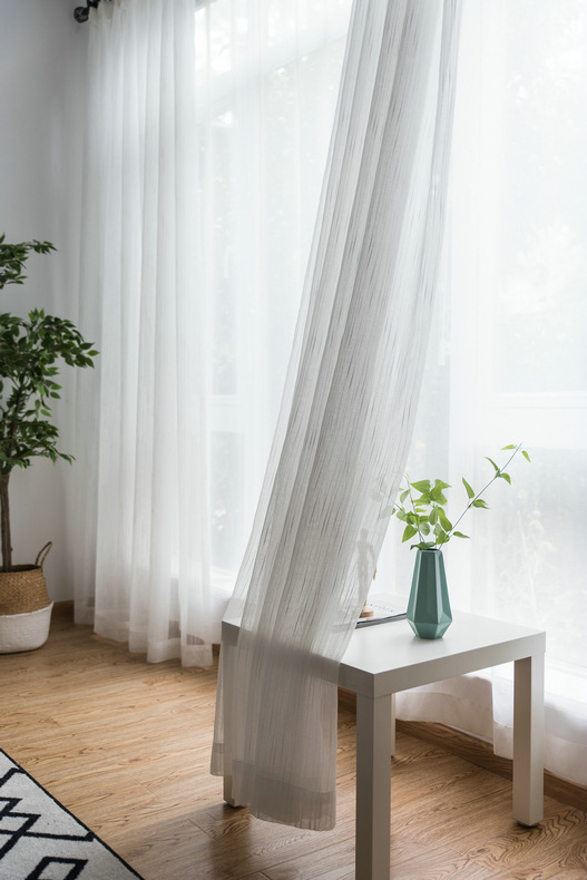 新款原色麻纱 飘窗阳台北欧ins白色窗纱小清新透光窗帘窗纱