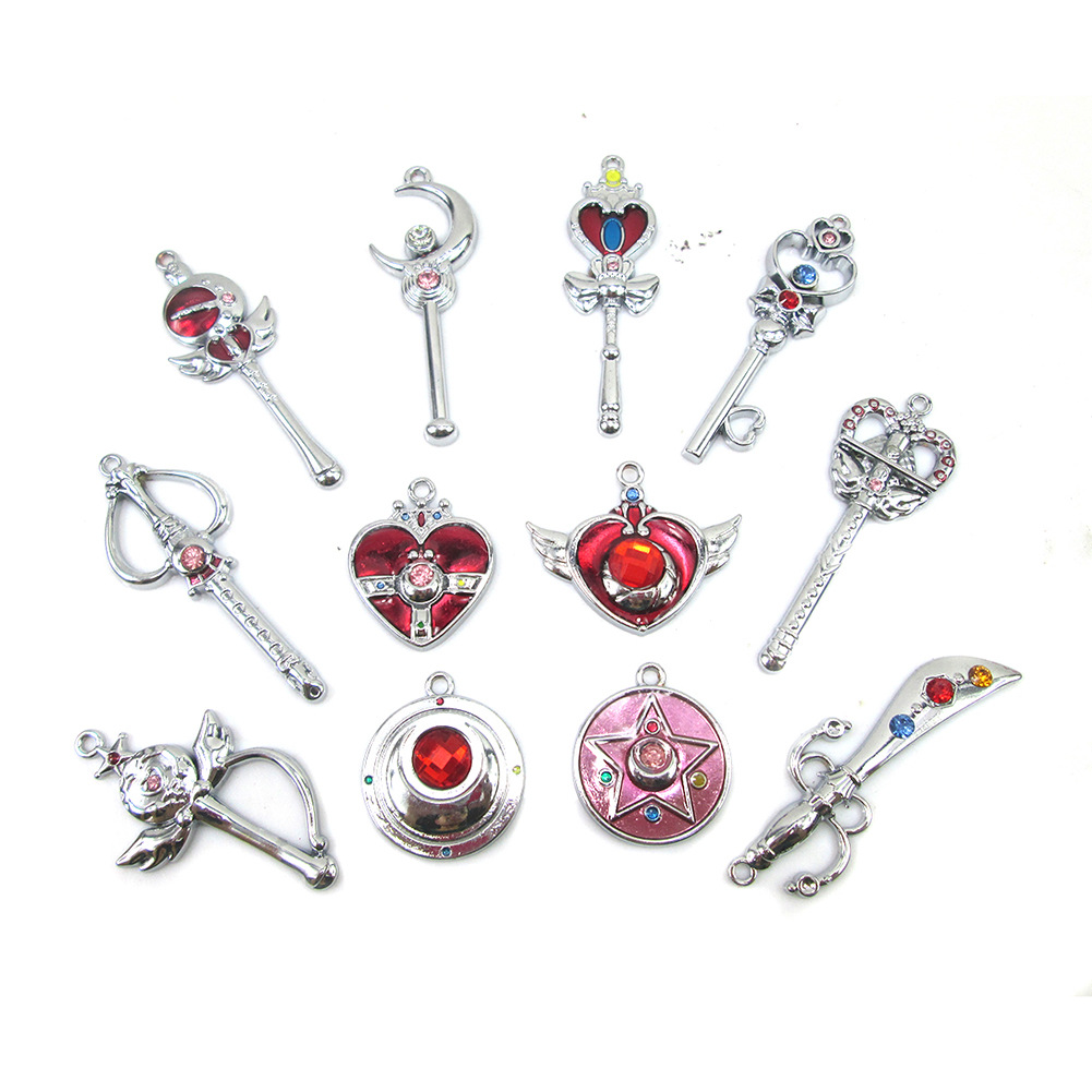 美少女战士 月野兔 sailor moon 12款美少女兵器库吊坠项链套装盒