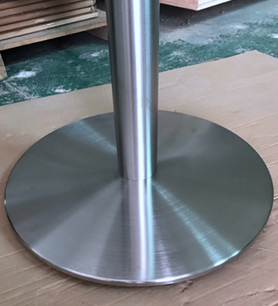 深圳工厂订制不锈钢圆盘桌脚加厚铁板包拉丝不锈钢桌腿餐厅台脚