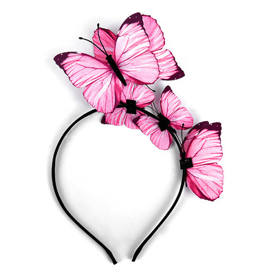 新款可爱超仙布艺仿真蝴蝶发箍女生儿童小学生头饰发饰工厂定制
