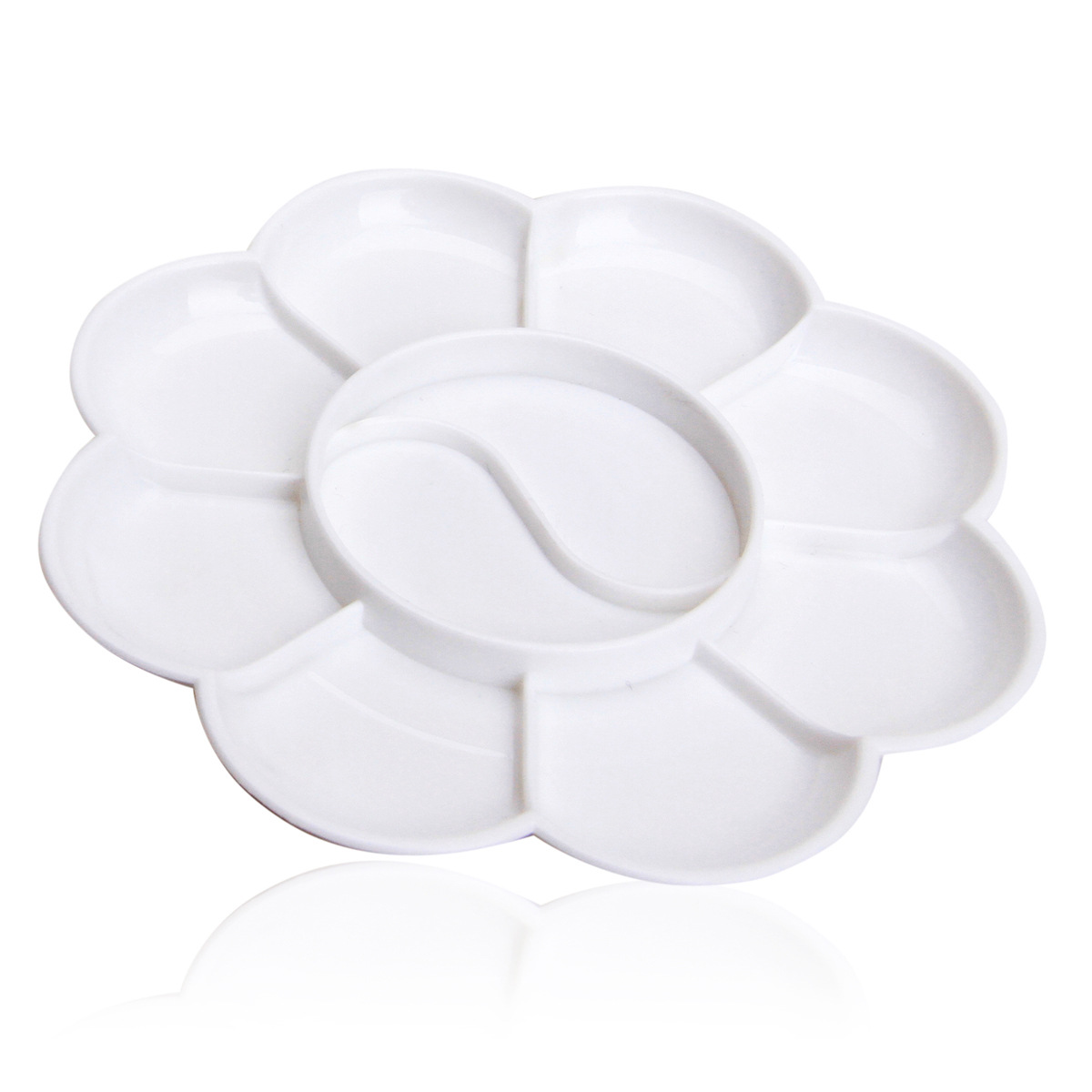 得力9402大号调色碟10格绘图国画颜料调色盘梅花调色板新品