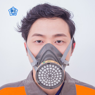 防毒面具je3009 防毒头戴式半面罩 n95防护口罩防尘面具