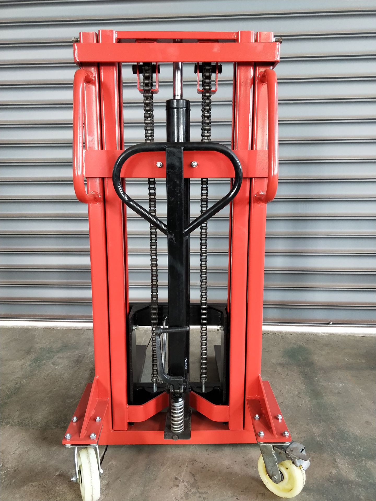 厂家直销 手动双门架堆高车 升高车 液压升降叉车