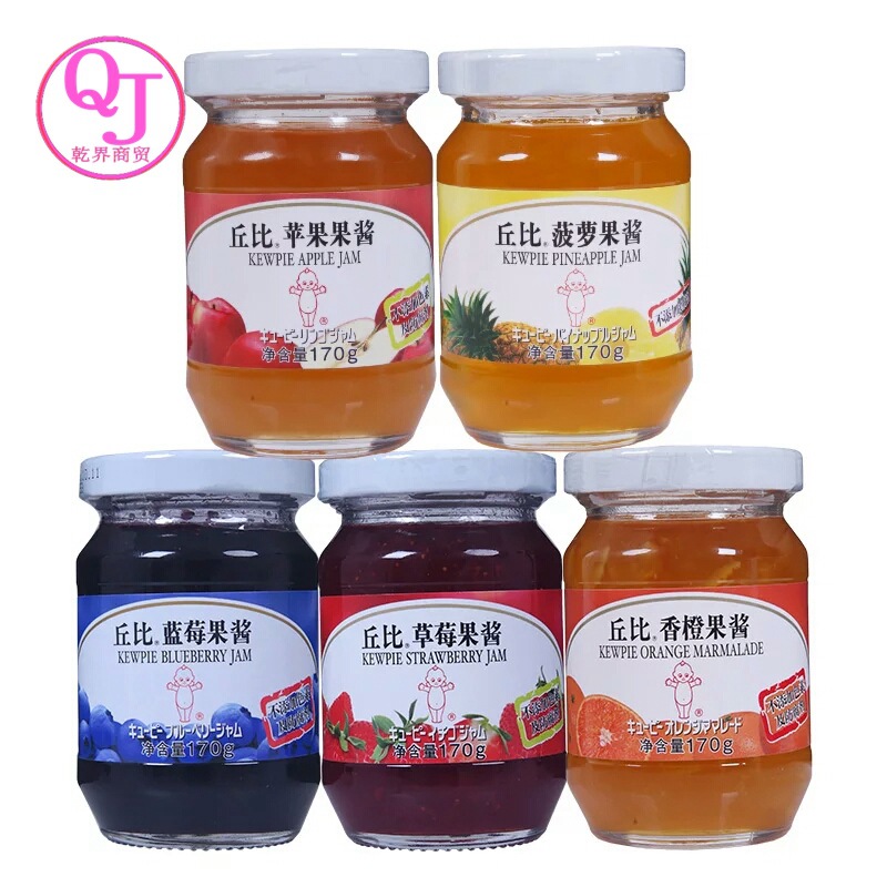丘比果酱170g多种口味草莓 香橙 苹果 菠萝 桑葚 蓝莓 杏子什果酱