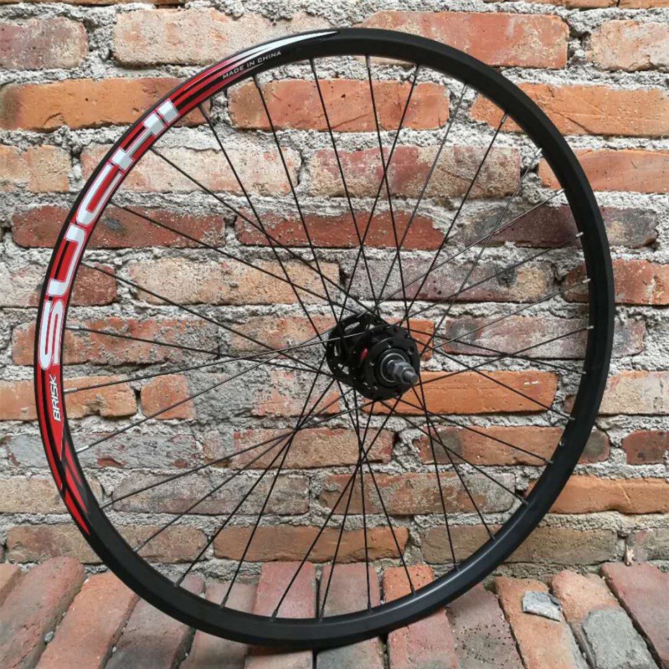 26/24/20寸2培林铁花鼓旋式后轮组21速山地车培林轮组碟刹v刹后轮