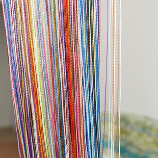 韩式加密线帘服装店装饰门帘成品挂帘隔断玄关多色彩虹线帘子