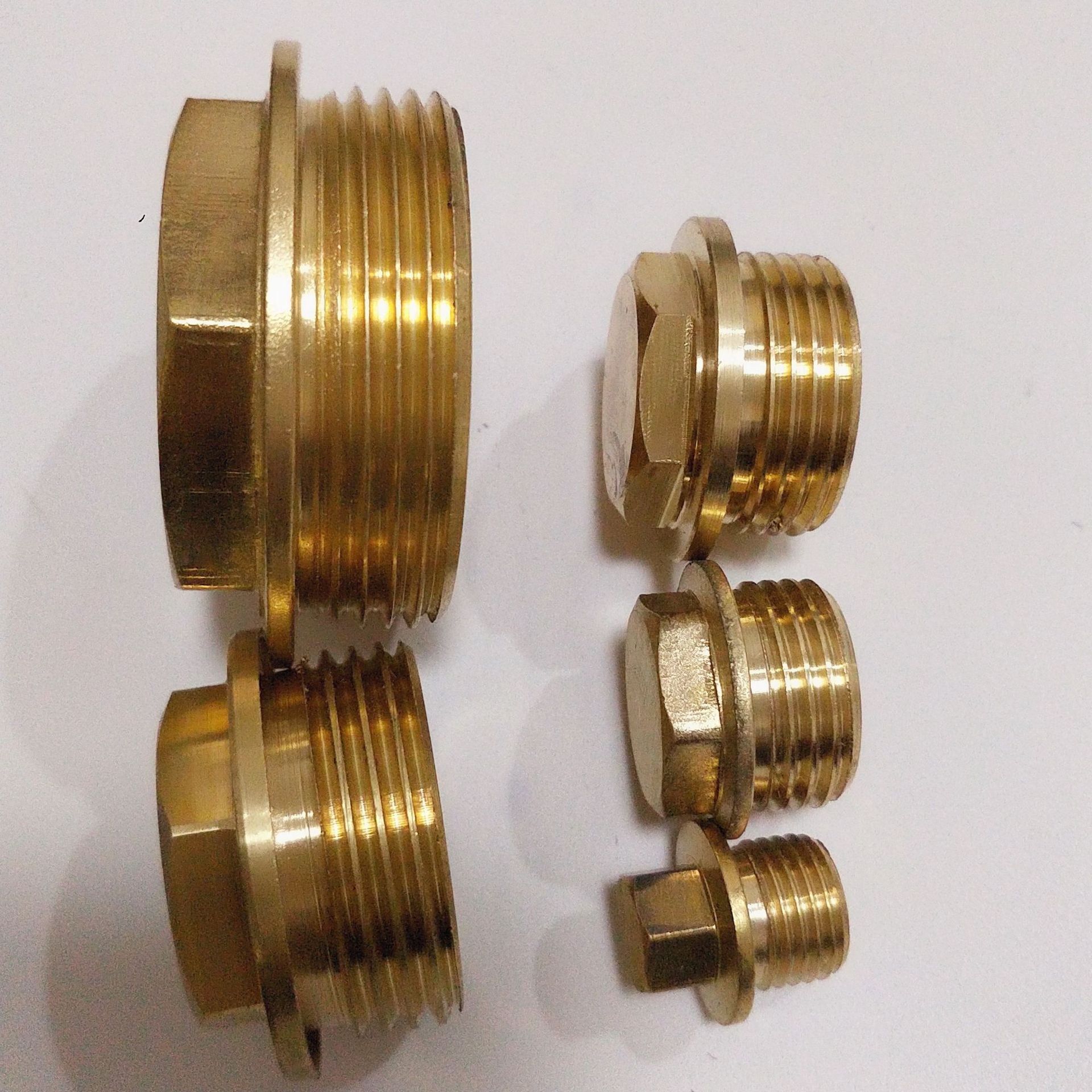 厂家直供黄铜堵头 铜外丝堵管道58-3铜堵2分-1.2寸橡胶垫片管道堵