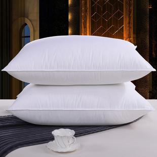 酒店布草枕芯宾馆客房床上用品48*74cm全棉防羽布羽丝绒枕头批发