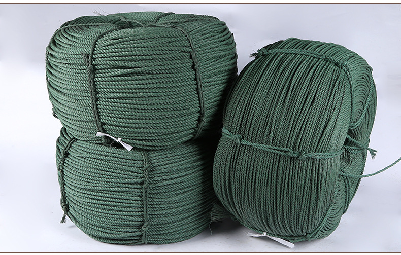 厂家批发 耐磨再生料绿绳 货物捆绑塑料绳子 广告绳 蓬布包边绳