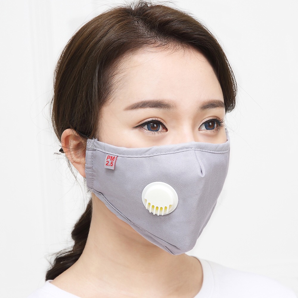 pm2.5防护口罩防尘女男士秋冬防雾霾骑行透气带呼吸阀可插滤片