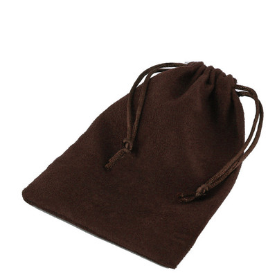 厂家定制双抽绳束口仿皮绒布袋 可定制尺寸印刷广告麂皮绒布袋定