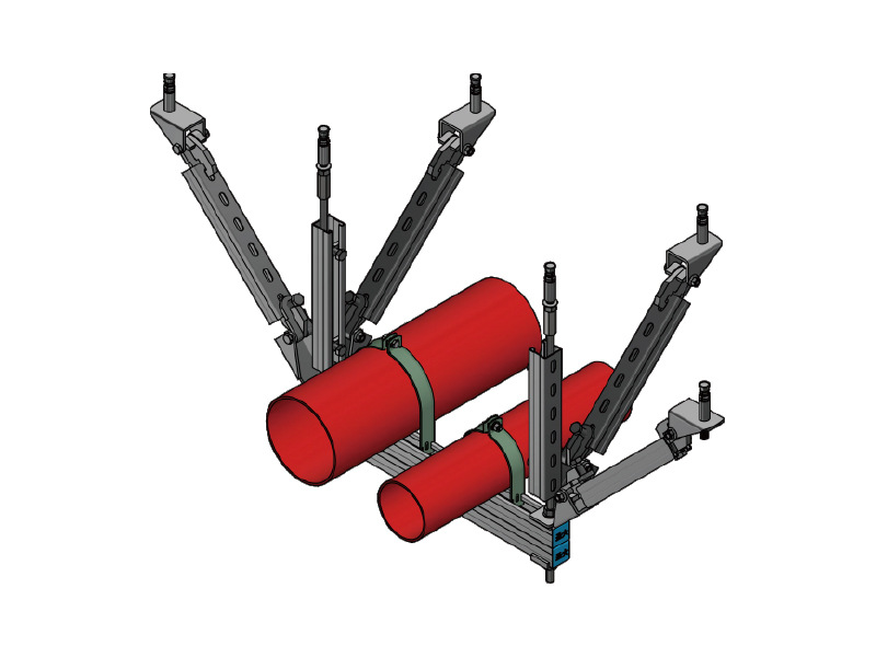 水管侧纵向抗震支架管道侧纵向抗震支架福建管道抗震支架直销