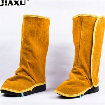 牛皮电焊护脚套现货牛皮隔热电焊大护脚焊工牛皮护脚加强焊接护