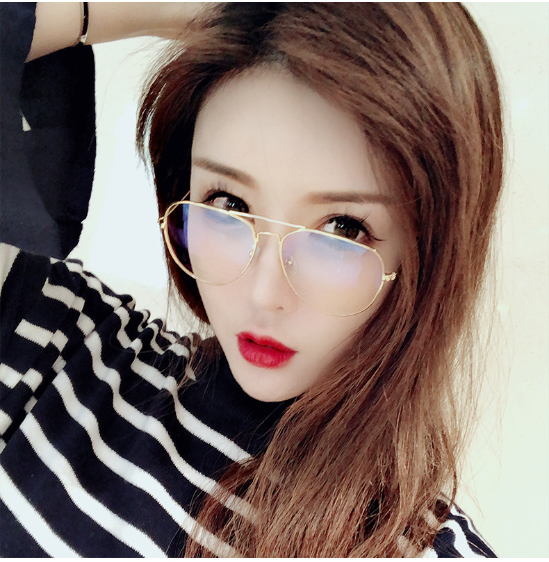 网红抖音款防蓝光手机电脑眼镜女平光镜圆框男无度数护眼睛防近视