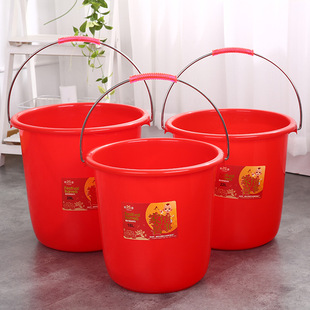 塑料家有喜事大红水桶手提加厚浴室洗澡清洁桶日用百货塑料桶批发