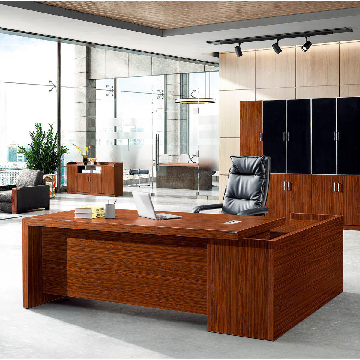 厂家批发2米现代简约板式办公家具 经理总裁办公桌椅大班台老板桌