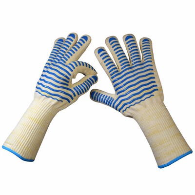 浸硅胶耐高温手套500度bbq阻燃防滑多功能防烫隔热手套烤箱工业