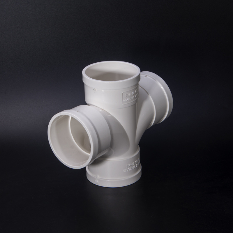 pvc平面四通75排水管件配件160四通转接口昌盛塑胶厂价批发直销