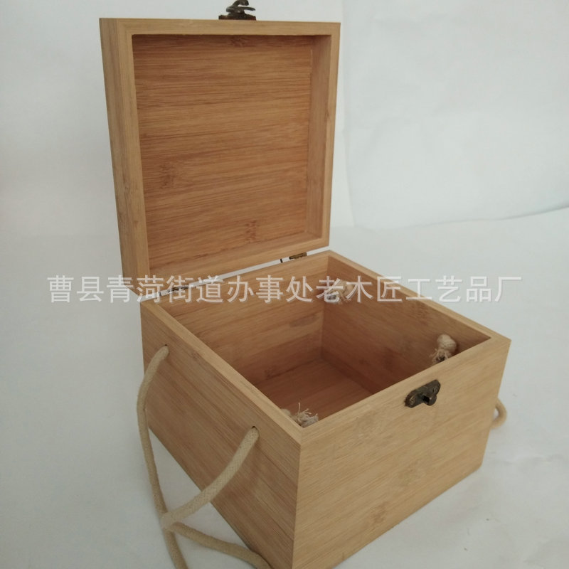 Packing Box Bamboo Wood Square Storage Box Bamboo Wood Flip with Lid Universal Gift Box Wooden Porcelain Gift Storage Box