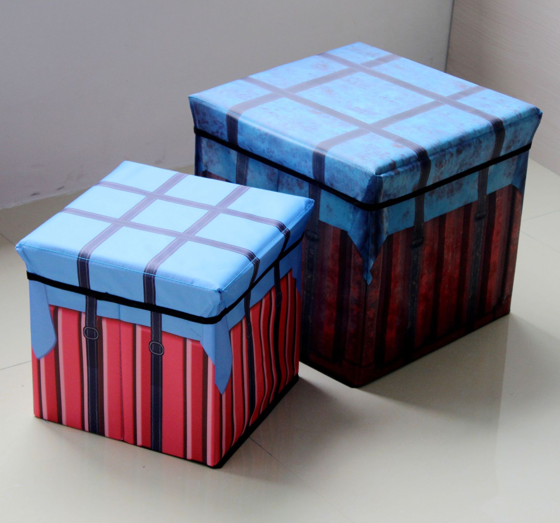 厂家直供大号绝地求生空投箱 吃鸡游戏38*38*38逼真版空投收纳凳