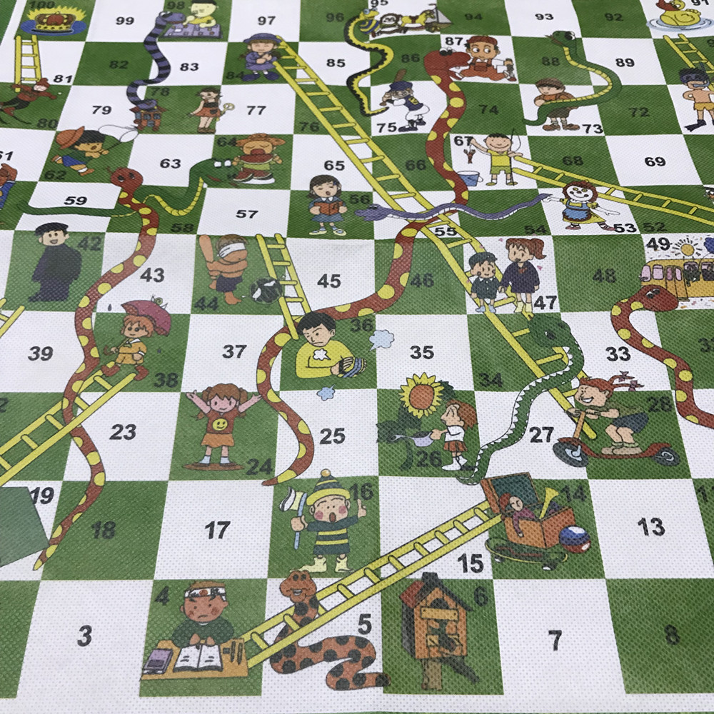无纺布地毯地垫蛇棋蛇梯棋棋盘60*45cm中号可水洗折叠约80克