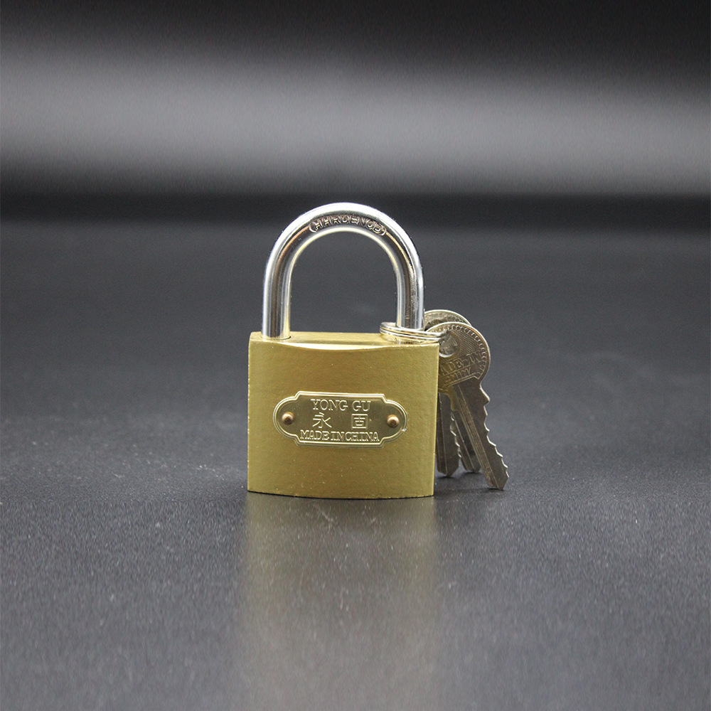 永固牌厚型仿铜挂锁短梁单开仿铜挂锁独立锁厂家直销通开锁可定制