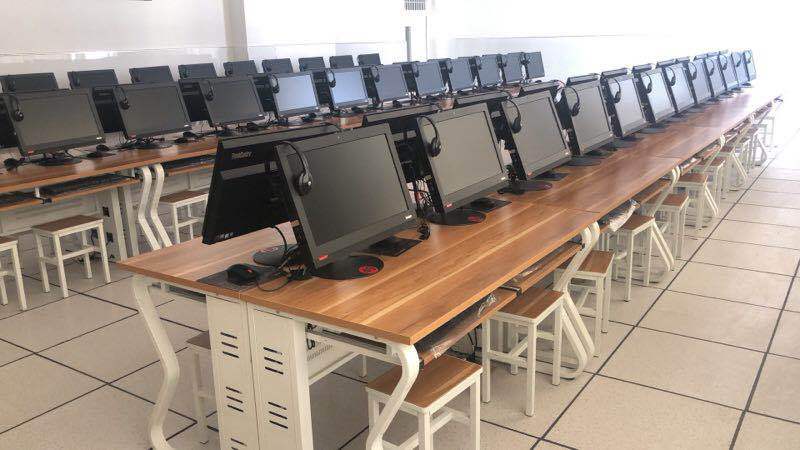 学校机房微机室 多媒体电教室 多功能电脑桌 钢木结构电脑桌 排桌