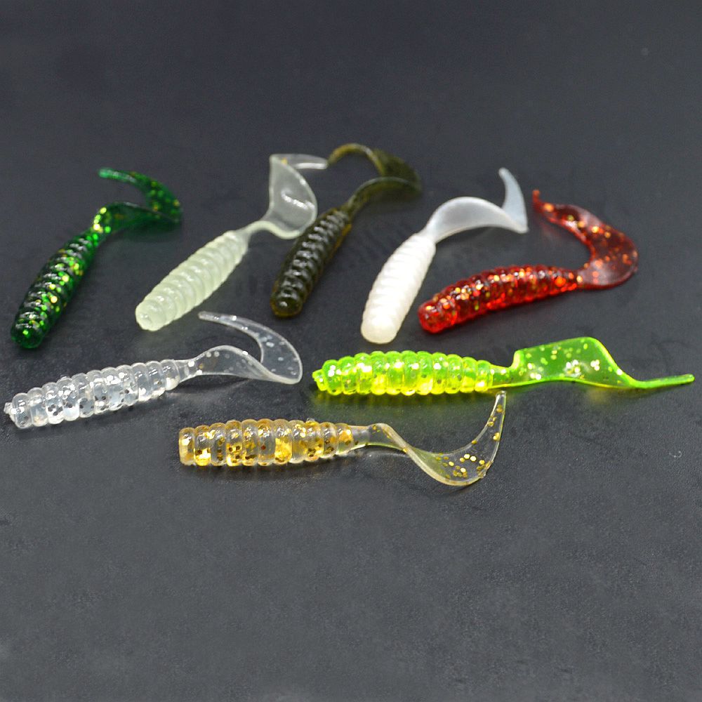 路亚饵软虫软饵单尾卷尾蛆虫5cm/1.