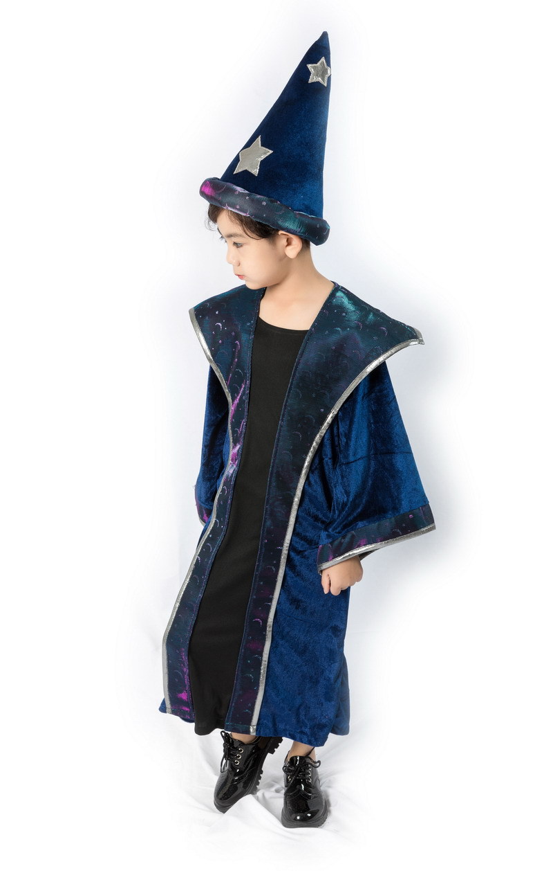 万圣节儿童聚会派对装扮演出表演服男童魔法师
