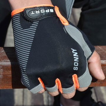 骑行半指手套薄款冰丝男户外运动露指钓鱼登山健身防滑骑行手套