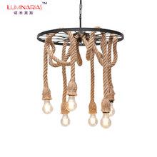 美式复古客厅餐厅简约现代时尚工业艺术个性卧室创意麻绳灯具吊灯