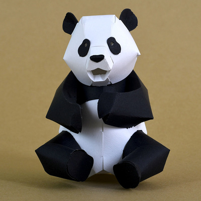 diy纸模型工具包-熊猫