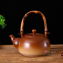 茶道烧水壶 大容量陶瓷煮水壶普洱煮茶器复古陶壶粗陶大号提梁壶