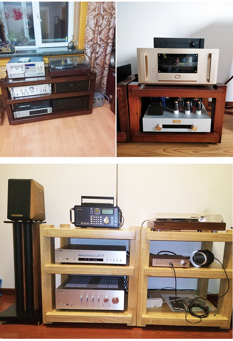 汇声实木机柜电视柜音响音箱功放架子hifi功放机柜实木置物架