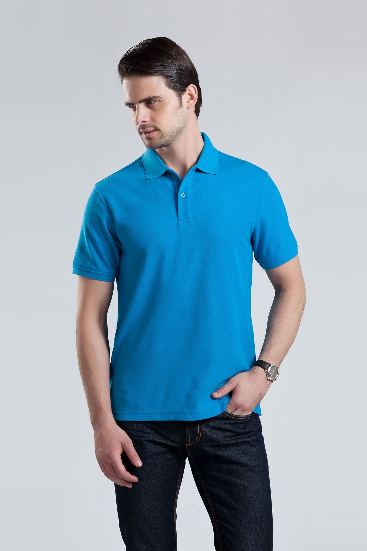 polo衫男2019年新品男士短袖t恤纯棉多色男短袖衫美式休闲男上装