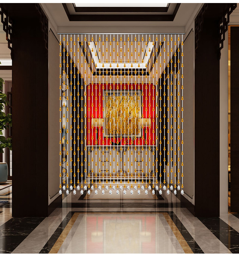 风水葫芦水晶珠帘卧室门帘卫生间隔断帘玄关客厅厕所门帘 免打孔