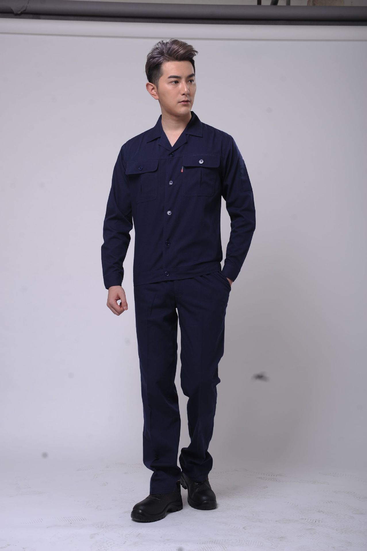 四季工作服套装男士劳保服长袖短袖工程厂服工人汽修工装薄款上衣