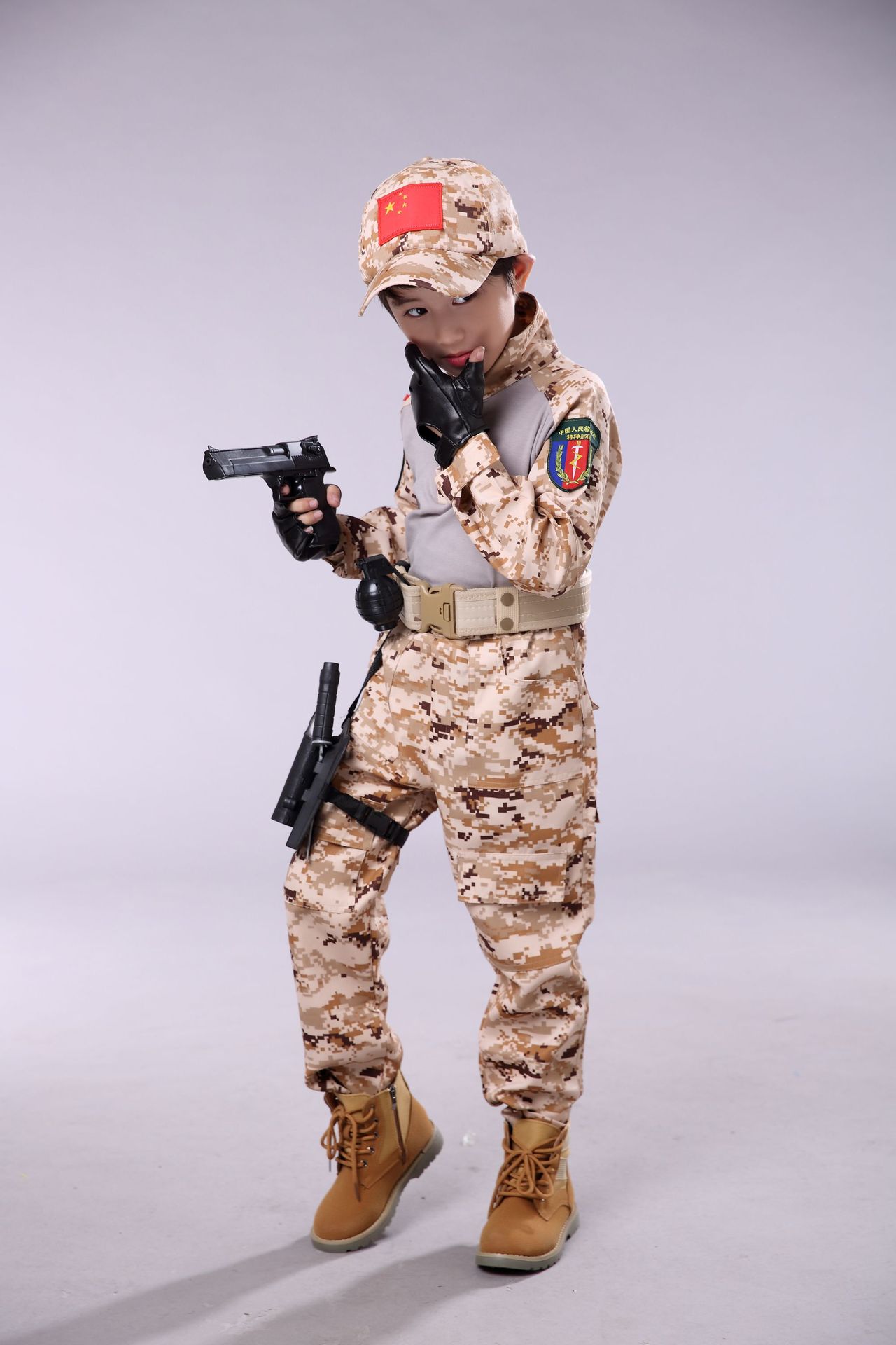 战狼同款儿童野战户外特种兵秋季军训迷彩金装套装迷彩服男孩衣服