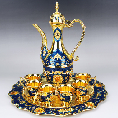 酒具套装白酒托盘送礼礼品奢华宫廷高档欧式仿古代锡酒壶酒杯