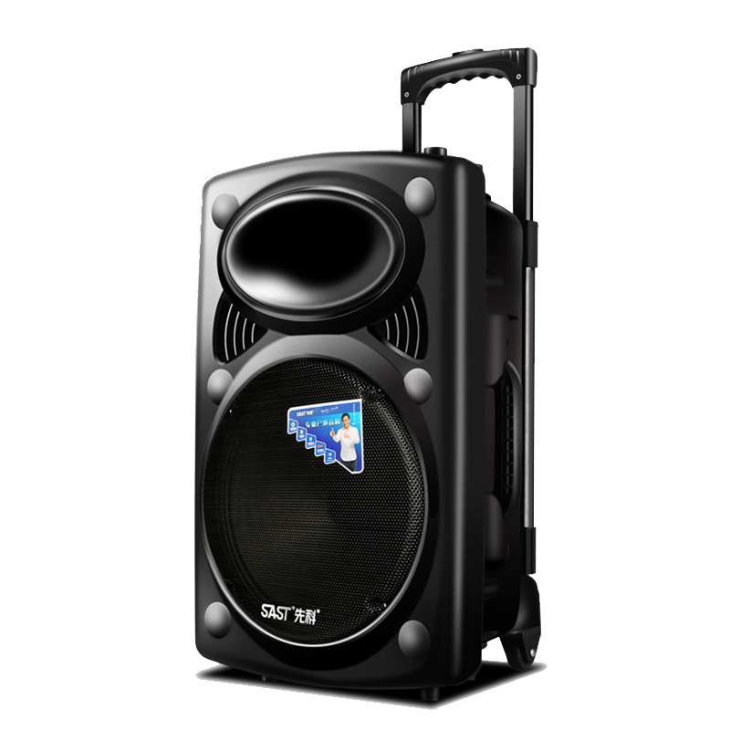 sast/先科15寸广场舞音响大功率移动音箱拉杆充电便携式蓝牙音箱