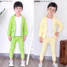 童装春秋季新款韩版男童小西装套装儿童三件套礼服一件代发