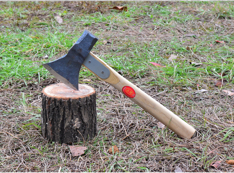 锻打长柄斧头户外野营开山伐木斧家用劈柴砍树斧子木工斧木柄锤斧