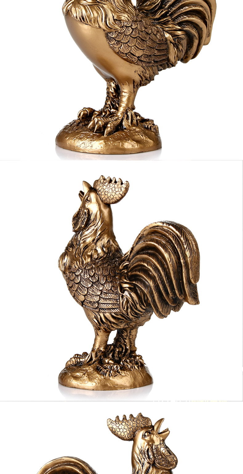 招财金鸡摆件树脂仿铜开光风水化煞公鸡摆设十二生肖鸡厂家批发