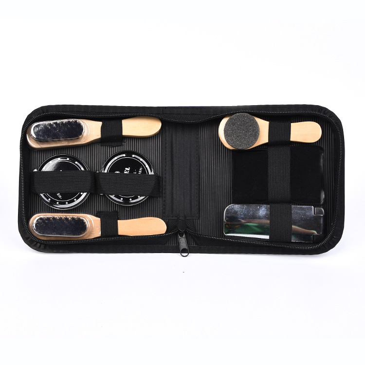 便捷式擦鞋工具套装鞋油包 家用皮鞋鞋刷护理工具 鞋油套装