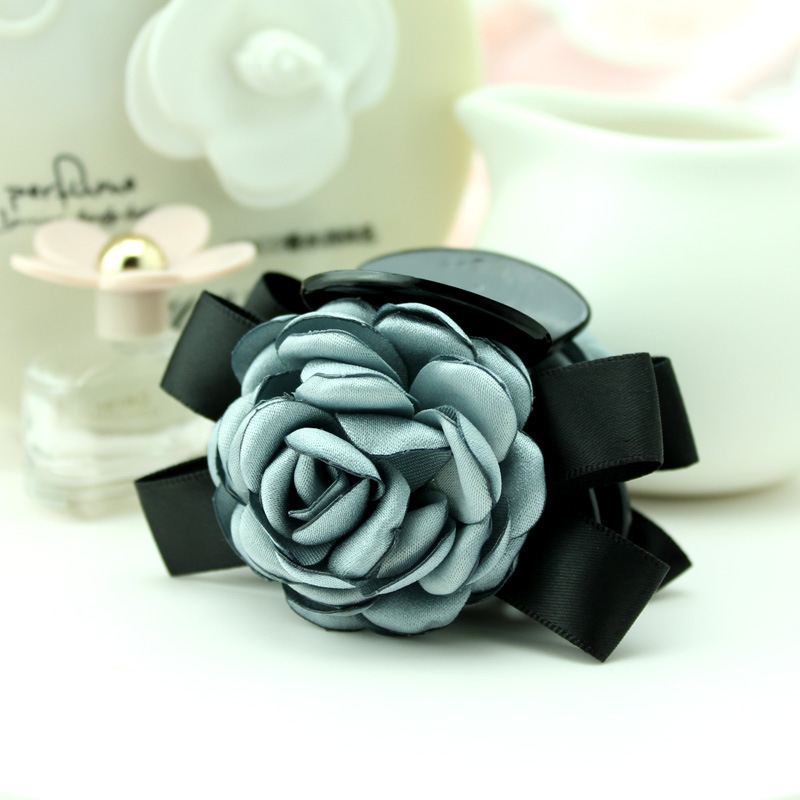 发饰韩国中号抓夹发夹成人百搭优雅夹布艺花朵发抓卡子夹子头花女