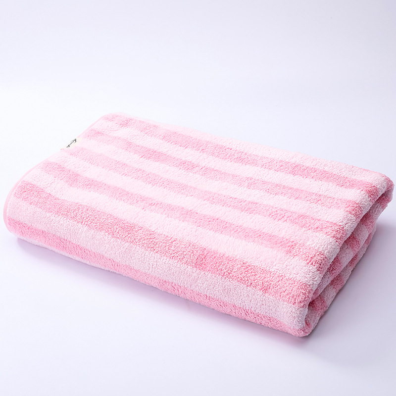 阳离子条纹浴巾成人儿童婴幼儿大毛巾柔软吸水不掉毛沙滩游泳浴巾
