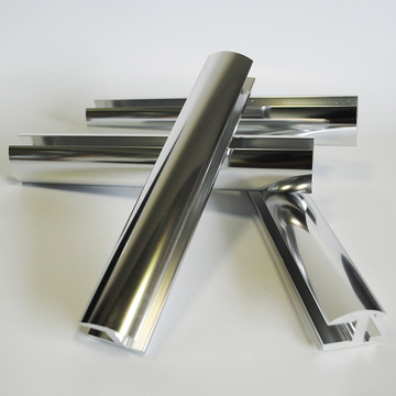 佛山厂家生产铝材 抛光亮银铝合金卫浴型材 隔断浴室上框铝型材